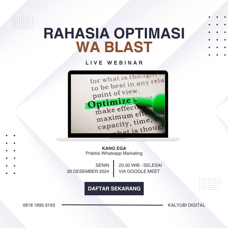 Rahasia Optimasi WA Blast Batch 3